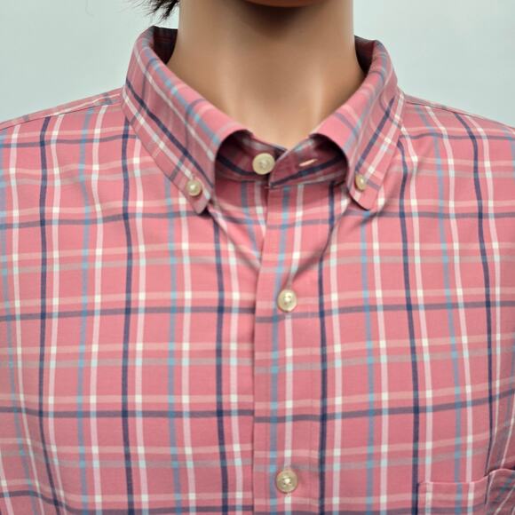 Vineyard Vines Murray Performance Shirt Big & Tall 2XB Classic Fit Pink Plaid - Picture 5 of 15